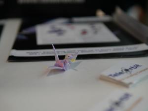 close-up with JAXA origami crane